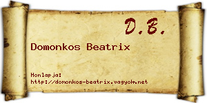 Domonkos Beatrix névjegykártya