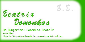 beatrix domonkos business card